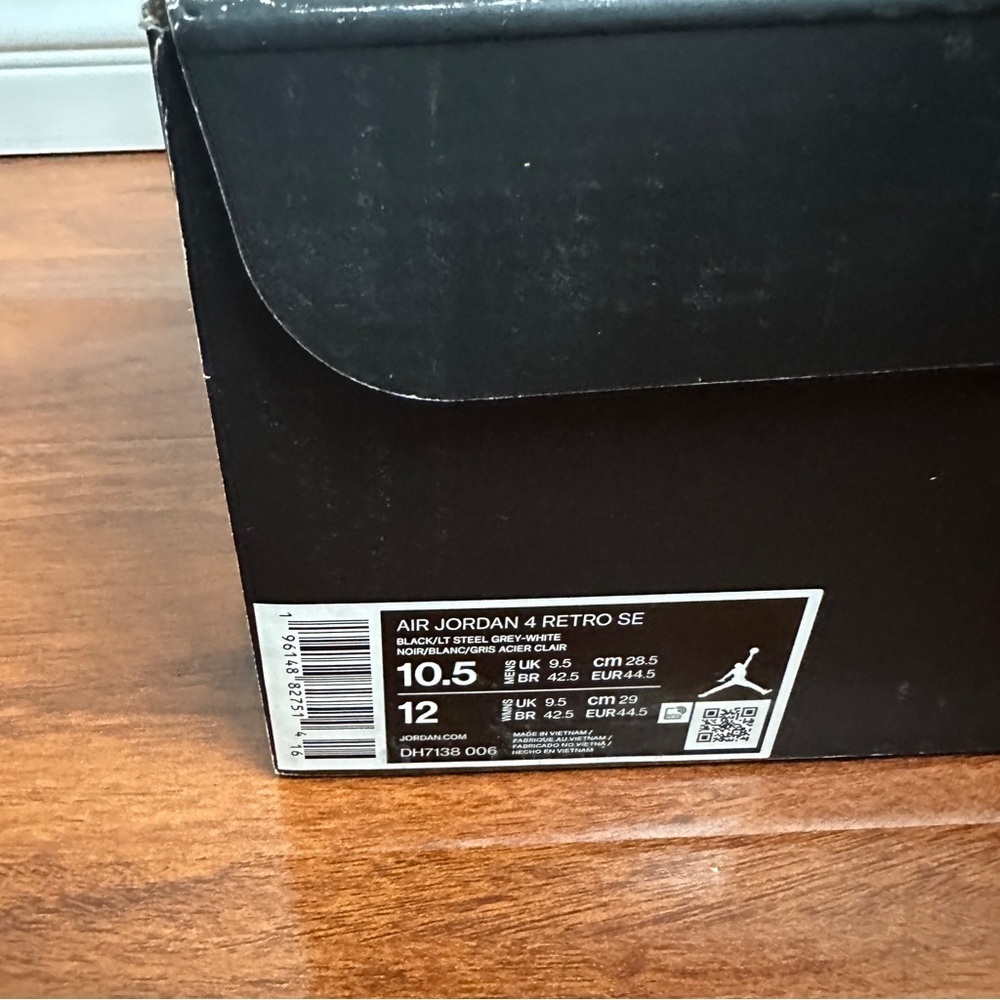 Air Jordan 4 Retro SE Black Canvas Size 10.5 - Picture 9 of 9